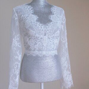 size 4 Lace Top | Wedding Cover up | Wedding Long Sleeve Top | BRAND NEW